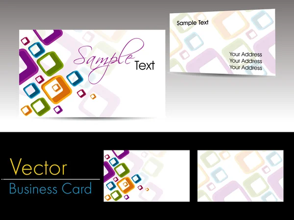 Vector. Multicolor artwork business card — Stock Vector