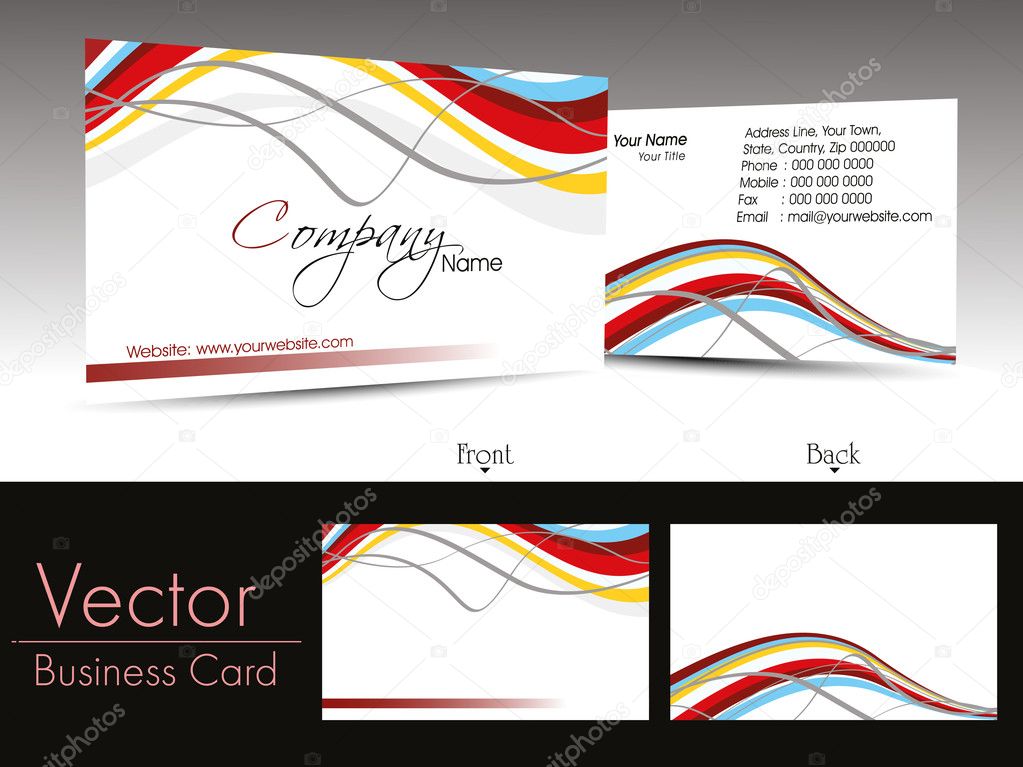 set of colorful vertical business cards in different styles