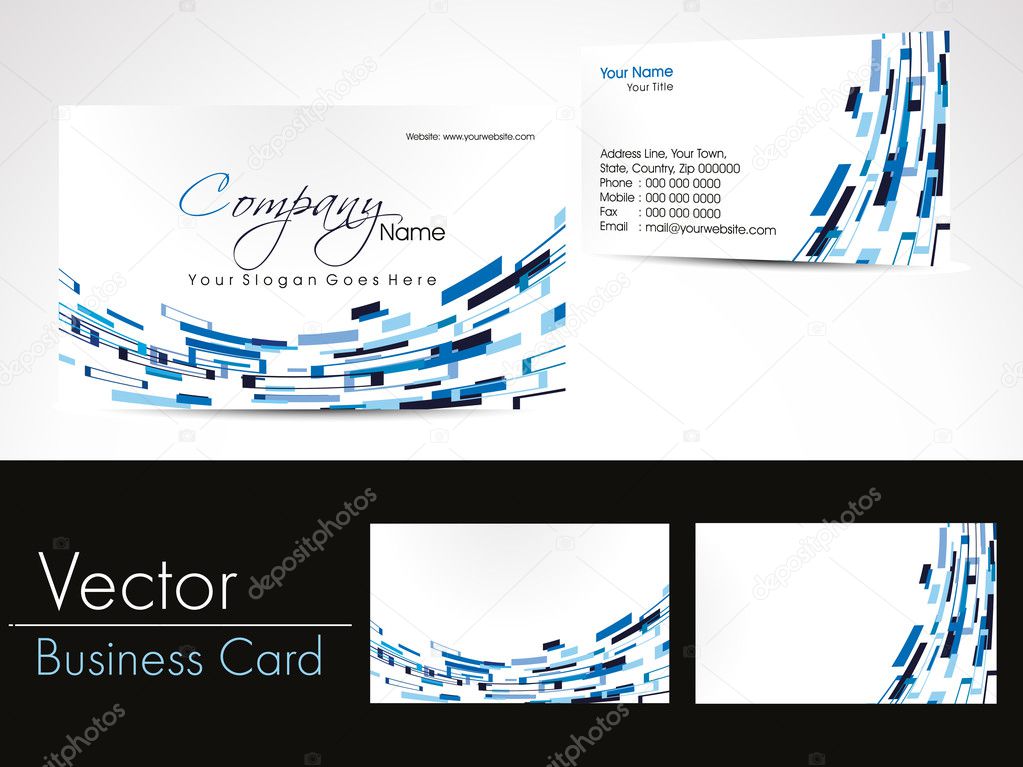 Abstract Business Card Collection: Flow of wave