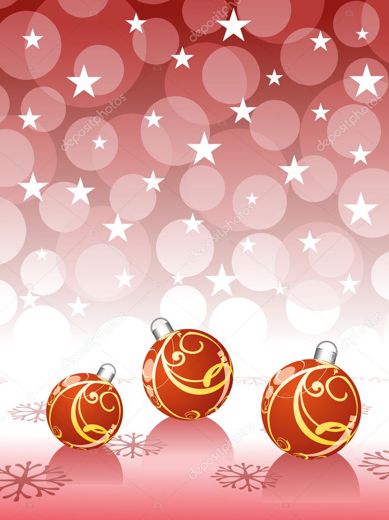 Elegant Christmas Background with decorated balls