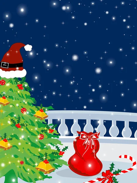 Arrière-plan avec des éléments joyeux Noël — Image vectorielle