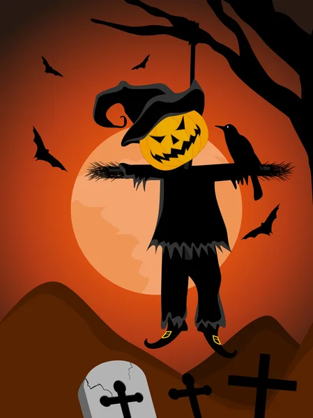Halloween card with flying ghost — Stock Vector © tuulijumala #2512439