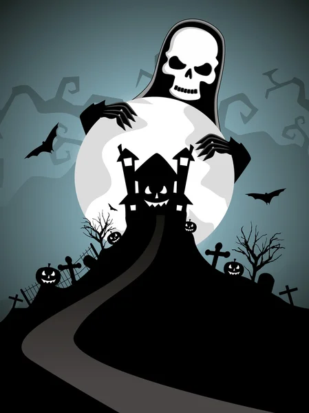 Spooky achtergrond vector voor halloween-feest — Stockvector