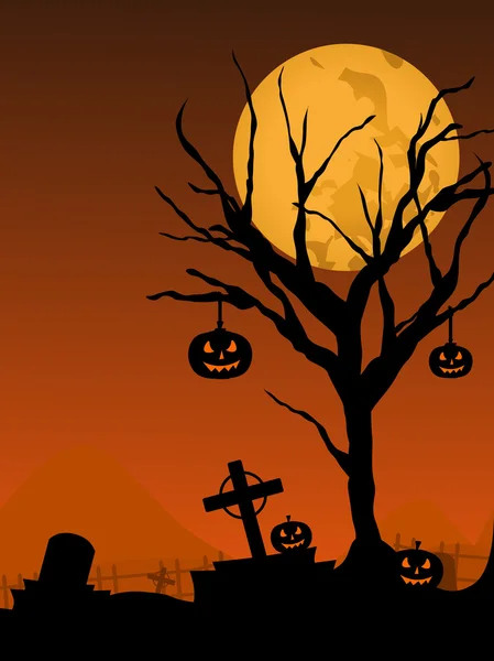 Sppoky kavramı halloween arka plan illüstrasyon — Stok Vektör