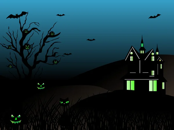 Vector van spookhuis voor halloween — Stockvector