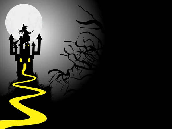Spooky achtergrond met spookhuis — Stockvector