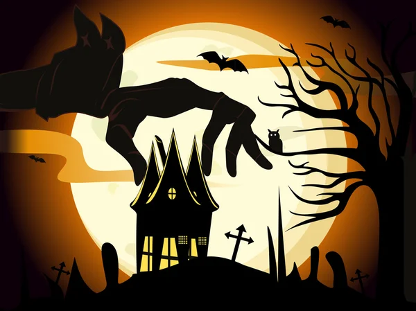 Kísérteties jelenet-vektor vektor Halloween — Stock Vector