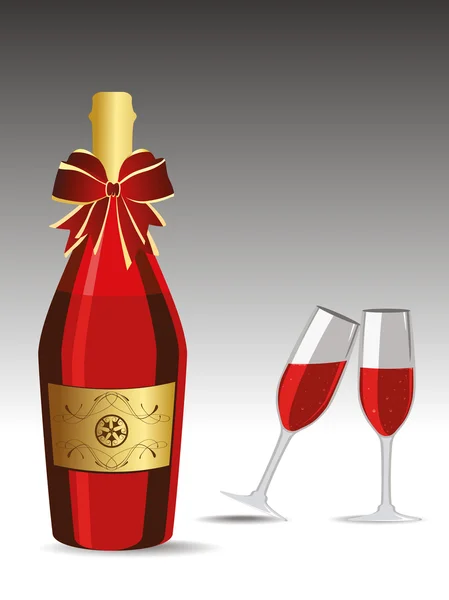 Verres à champagne pour la célébration du Nouvel An . — Image vectorielle