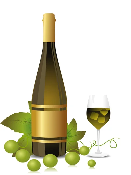 葡萄酒瓶，玻璃概念向量为庆祝 — 图库矢量图片