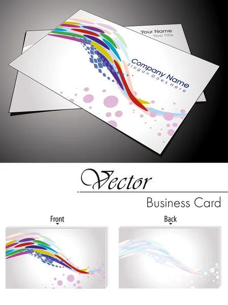 Colorfull wave concept business card & gift card — Stock Vector
