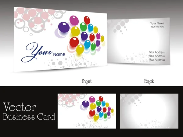 Bolhas coloridas tema cartão de visita & cartão de presente — Vetor de Stock