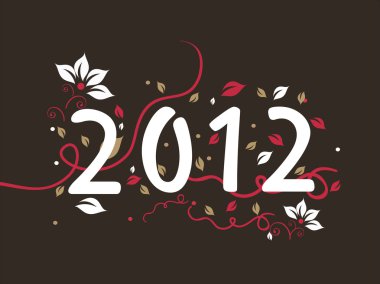 çiçek tasarım 2012 metin, vektör yeni yıl için