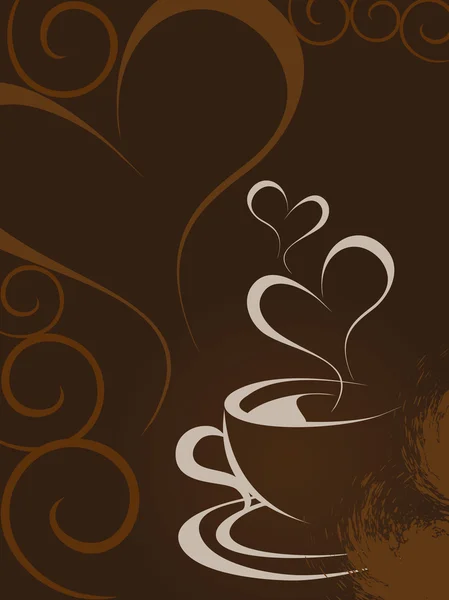Romantische Kaffee Thema Hintergrund Vektor — Stockvektor