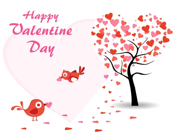 Vector valentine day background with love birds — Stock Vector
