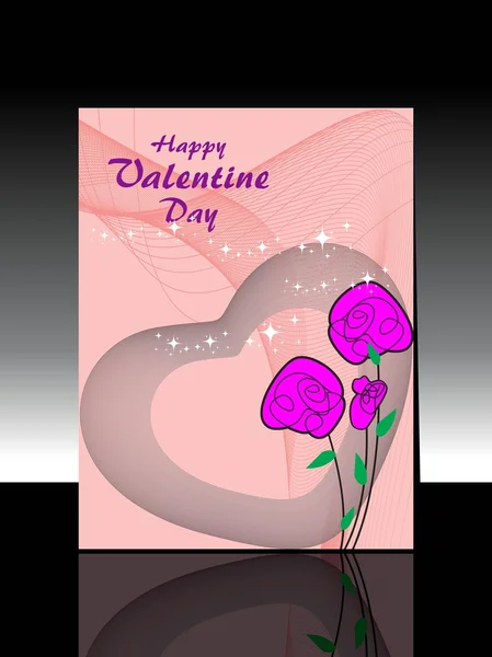 Rose artistique, fond de thème vague pour la Saint-Valentin — Image vectorielle