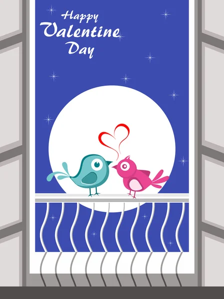 Love birds theme background for valentine day — Stock Vector