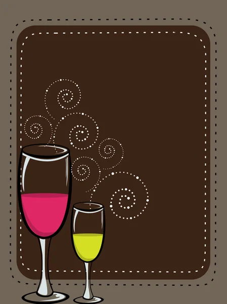Цветочный фон с бокалом шампанского — стоковый вектор