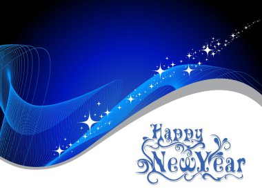 wave, shinystar background for new year celebration clipart