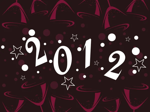 Cocktailglass 形状回地面的新年庆祝活动 — 图库矢量图片