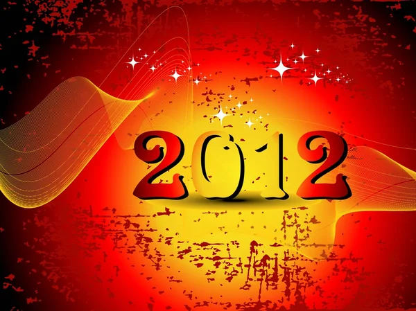 Grungy onda concetto di sfondo per il nuovo anno 2012 — Vettoriale Stock