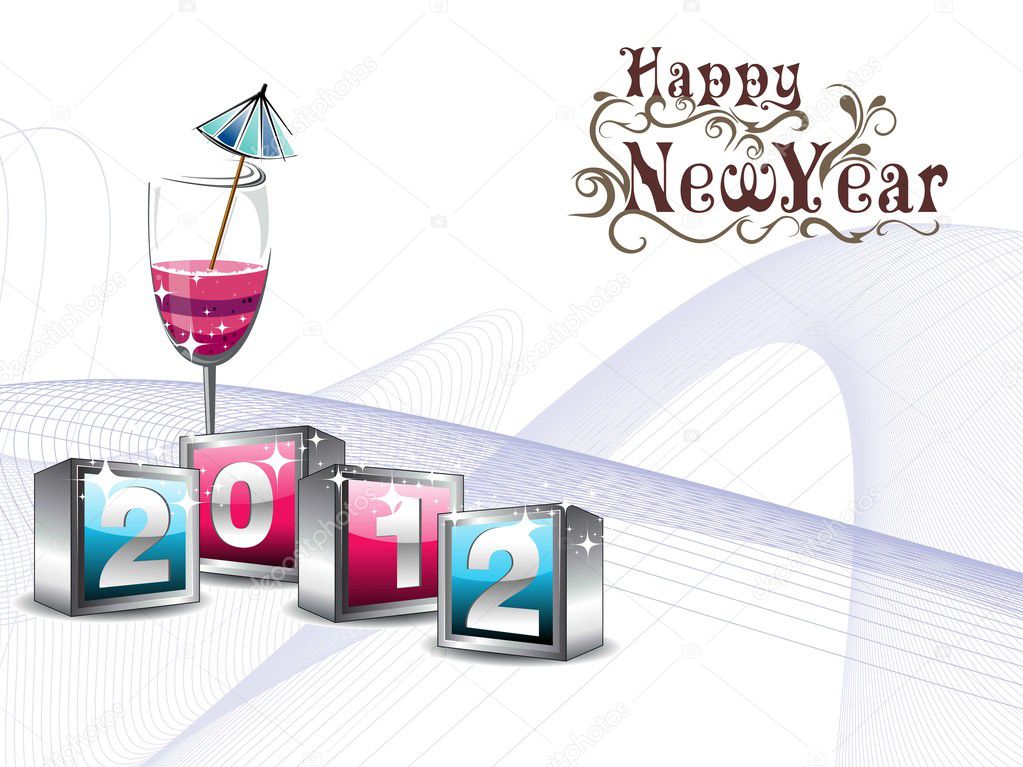 Artistic text,vave background for new year