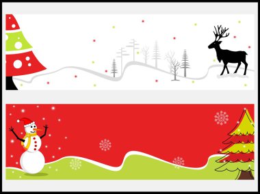 set of headers for autmn and christmas clipart