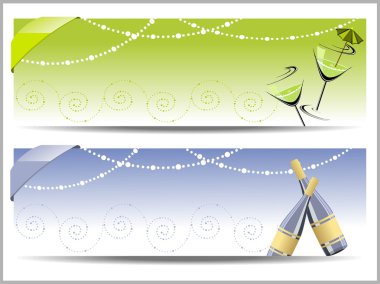 set of two artistic banner for new year clipart