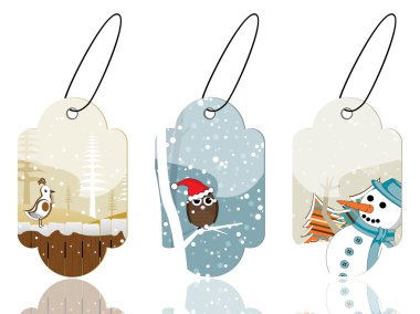 Set of christmas theme concept tags for Christmas & other occasi clipart