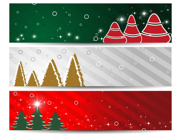 Un conjunto de tres encabezados del sitio web & banners para Navidad — Vector de stock