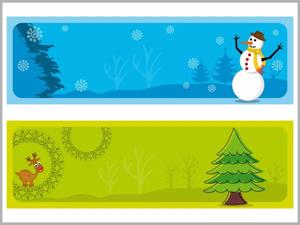 Set of headers for autmn and christmas — Stock Vector