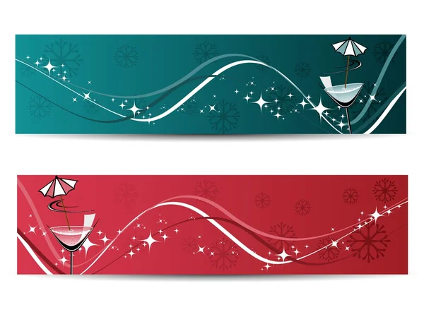 Background with set of two new year banner — Stock Vector