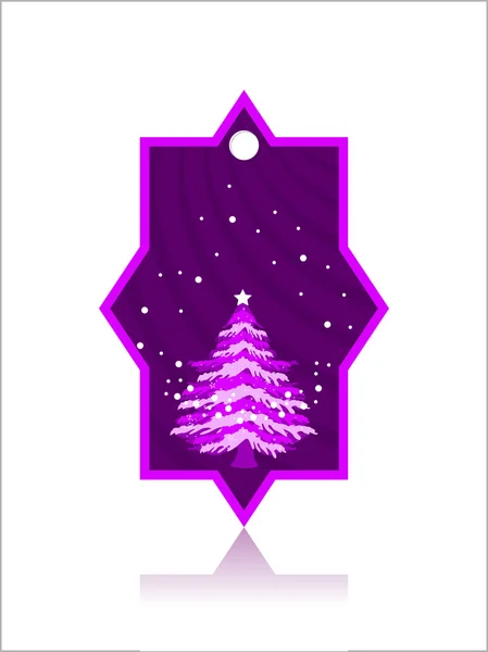 Concepto de tema de Navidad, etiqueta de color violeta para Navidad y otros — Vector de stock