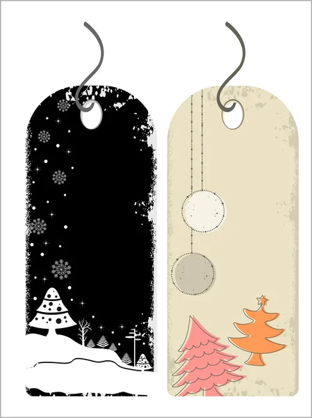 Verzameling van Kerstmis thema concept tags in zwart en geel kleur fo — Stockvector