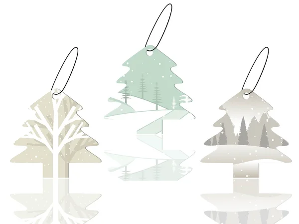 Conjunto de etiquetas coloridas concepto de tema de invierno para Navidad & otros — Archivo Imágenes Vectoriales