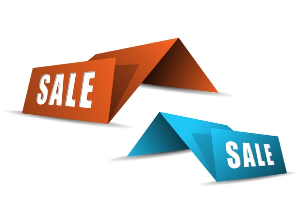 Uppsättning av försäljning tag i saffran & himmelsblå färg för bästa försäljning, vect — Stock vektor