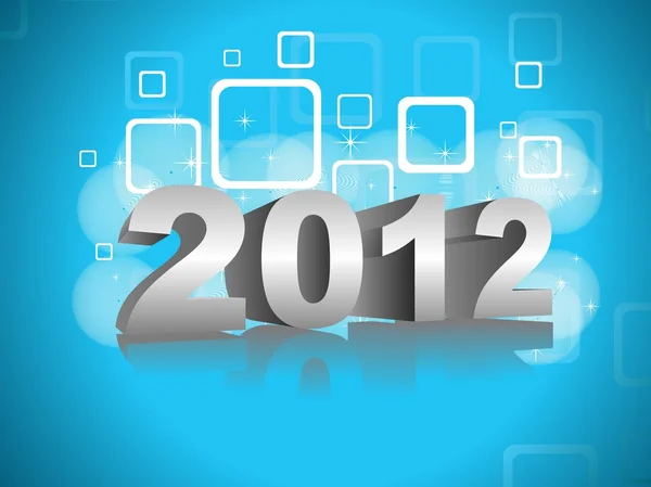 2012 tekst z 3d efekt kartkę z życzeniami szczęśliwego nowego roku — Wektor stockowy