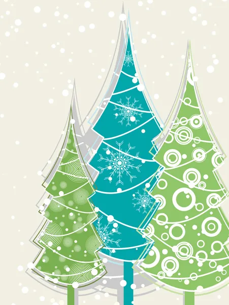 Vector decorative christmas tree presentation card for party — Stock Vector