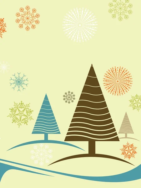 クリスマス ツリーの抽象的な概念の背景カード — ストックベクタ