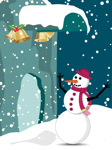 Διανυσματικά εικονογράφηση κάρτα τα Χριστούγεννα με φόντο χειμώνα — Διανυσματικό Αρχείο