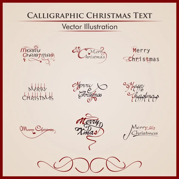 メリー ・ クリスマスの 9 つのファンキーなスタイルのテキストの文字体裁設定. — ストックベクタ