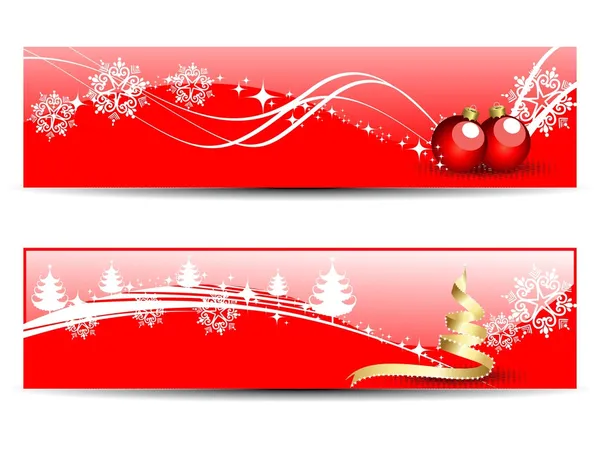 Set di due intestazioni e banner di Natale — Vettoriale Stock