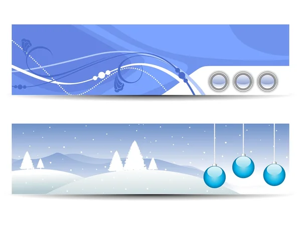 圣诞节及其他的场合下的两个漂亮的网站标头集 — 图库矢量图片