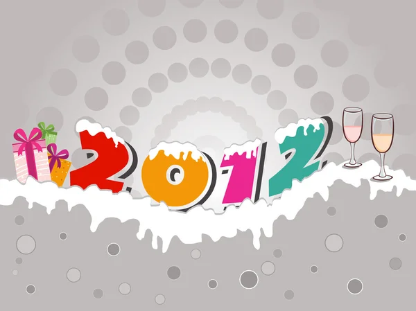 Stijlvolle kleurrijke kaart met tekst 2012 voor partij, Nieuwjaar & Kerstmis — Stockvector