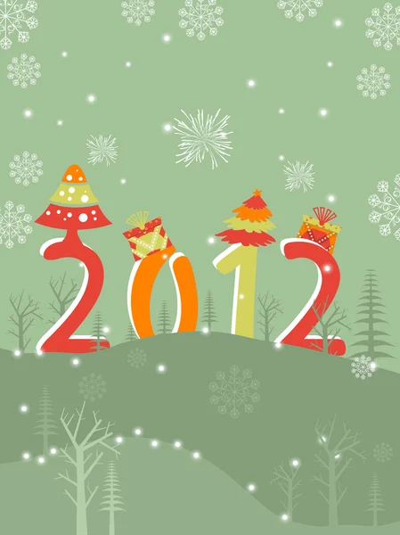 Menyambut kartu dengan teks 2012 untuk Tahun Baru, Natal & kesempatan lain . - Stok Vektor
