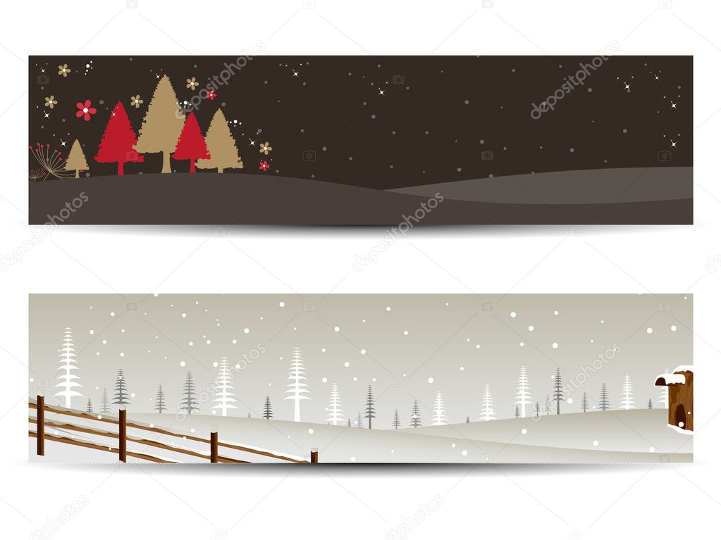 set of headers for autumn and Christmas