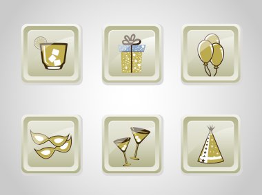 A set of vector Glass Christmas icons clipart