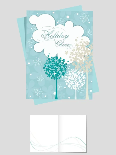 Greeting card for happy holiday on floral background. — Stock Vector