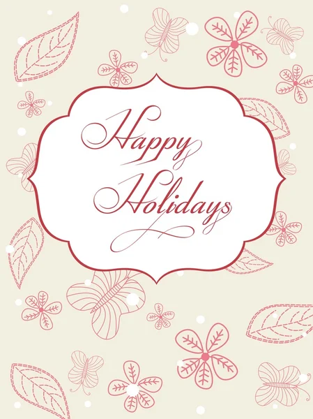 Vector for happy holidays on floral background. — Stock Vector
