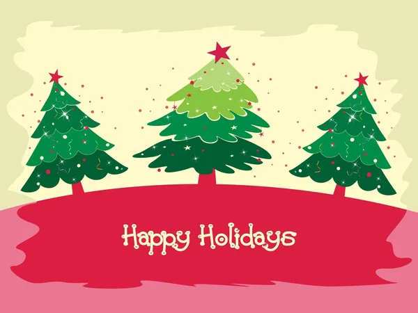 Mutlu tatiller için Noel ağacı arka plan tebrik kartı — Stok Vektör
