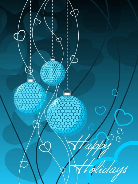 Fond abstrait avec boules suspendues joyeuses vacances — Image vectorielle